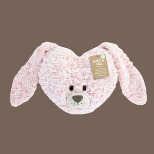 Demdaco Heartful Hugs 2 lb Weighted Plush Heart Pillow Pink Bunny Long Ears NWT